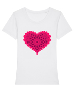 Valentine's Love Heart Bubble Tricou mânecă scurtă guler larg fitted Damă Expresser