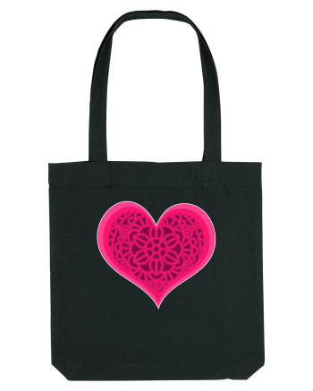 Valentine's Love Heart Mandala Black