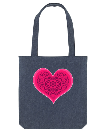 Valentine's Love Heart Mandala Midnight Blue