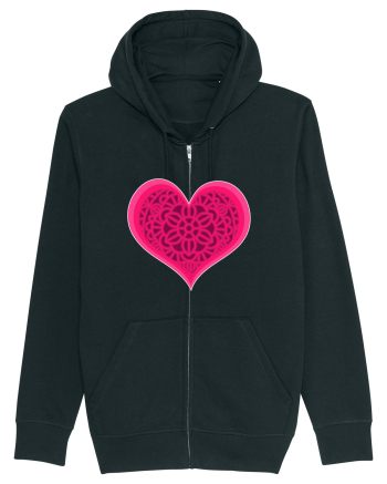 Valentine's Love Heart Mandala Black