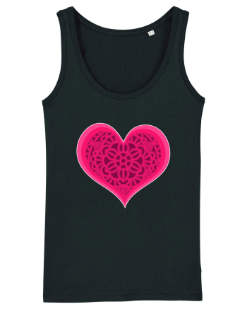 Valentine's Love Heart Mandala Black