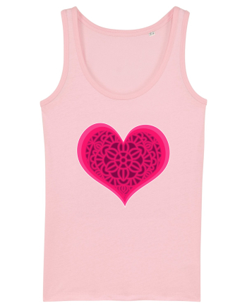Valentine's Love Heart Mandala Cotton Pink