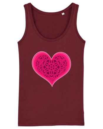 Valentine's Love Heart Mandala Burgundy