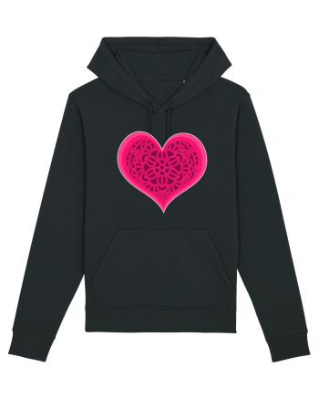 Valentine's Love Heart Mandala Black