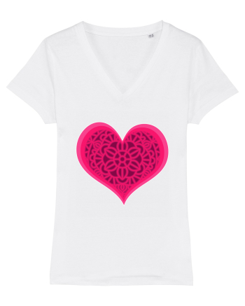 Valentine's Love Heart Mandala White