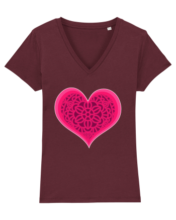 Valentine's Love Heart Mandala Burgundy