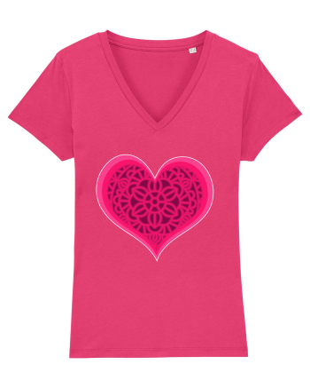Valentine's Love Heart Mandala Raspberry