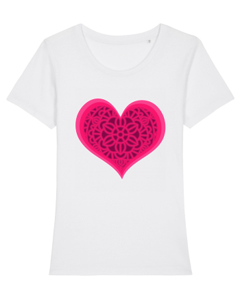Valentine's Love Heart Mandala White