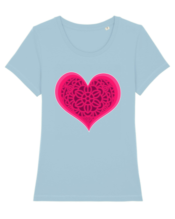 Valentine's Love Heart Mandala Sky Blue
