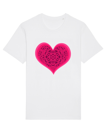 Valentine's Love Heart Mandala White