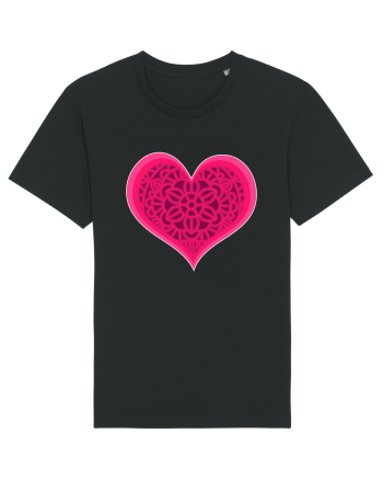 Valentine's Love Heart Mandala Black