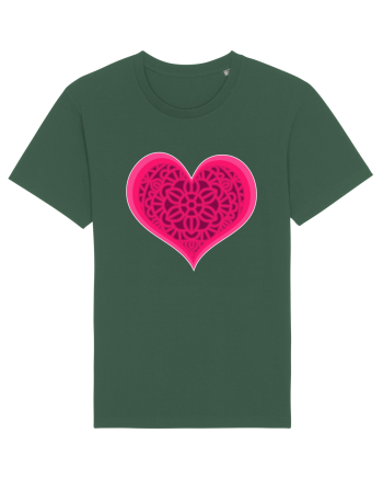 Valentine's Love Heart Mandala Bottle Green