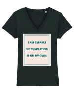 i am capable of completing it on my  own6 Tricou mânecă scurtă guler V Damă Evoker