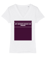 my growth makes me proud3 Tricou mânecă scurtă guler V Damă Evoker