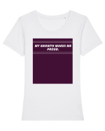 my growth makes me proud3 Tricou mânecă scurtă guler larg fitted Damă Expresser
