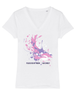 please be my friend i am lonely Tricou mânecă scurtă guler V Damă Evoker