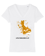 little things mean a lot2 Tricou mânecă scurtă guler V Damă Evoker