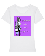 persistent rather than perfect4 Tricou mânecă scurtă guler larg fitted Damă Expresser