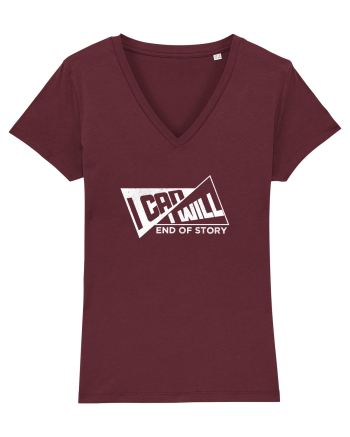 I can I will Burgundy