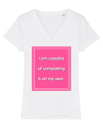 i am capable of completing it on my  own7 Tricou mânecă scurtă guler V Damă Evoker