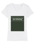 i make mistakes because i m human and that s okay Tricou mânecă scurtă guler V Damă Evoker