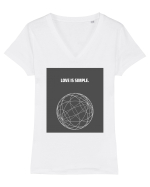 love is simple Tricou mânecă scurtă guler V Damă Evoker