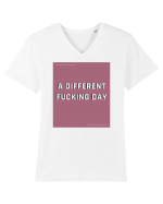 a different fucking day7 Tricou mânecă scurtă guler V Bărbat Presenter