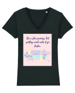 it s a slow process2 Tricou mânecă scurtă guler V Damă Evoker