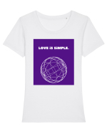 love is simple2 Tricou mânecă scurtă guler larg fitted Damă Expresser