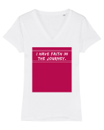 i have faith in the journey2 Tricou mânecă scurtă guler V Damă Evoker