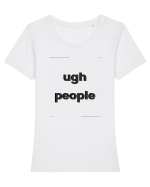 ugh people3 Tricou mânecă scurtă guler larg fitted Damă Expresser