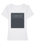 i have confidence in myself2 Tricou mânecă scurtă guler larg fitted Damă Expresser