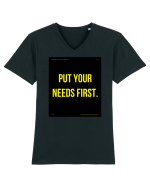 put your needs first4 Tricou mânecă scurtă guler V Bărbat Presenter