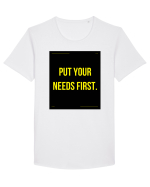 put your needs first4 Tricou mânecă scurtă guler larg Bărbat Skater