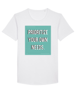 prioritize your own needs5 Tricou mânecă scurtă guler larg Bărbat Skater