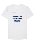 prioritize your own needs7 Tricou mânecă scurtă guler larg Bărbat Skater