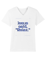jesus said relax3 Tricou mânecă scurtă guler V Bărbat Presenter