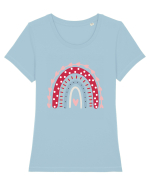 Love Rainbow Tricou mânecă scurtă guler larg fitted Damă Expresser