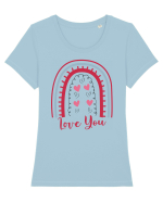 Love you Tricou mânecă scurtă guler larg fitted Damă Expresser