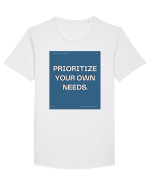 prioritize your own needs7 Tricou mânecă scurtă guler larg Bărbat Skater