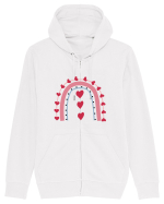 Rainbow Red Hearts Valentine Hanorac cu fermoar Unisex Connector