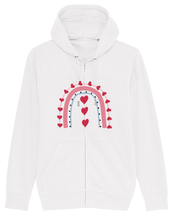 Rainbow Red Hearts Valentine White