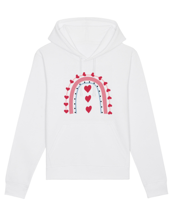 Rainbow Red Hearts Valentine White