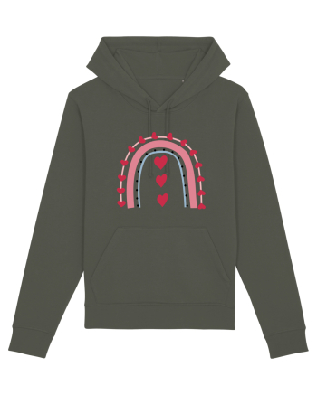 Rainbow Red Hearts Valentine Khaki