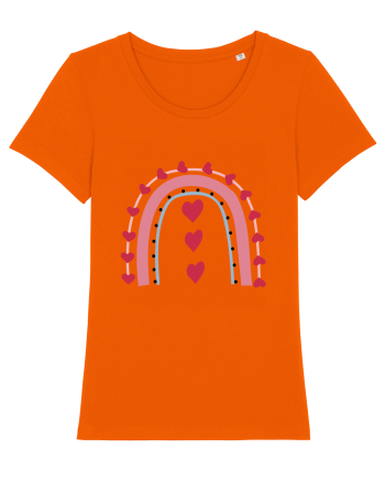 Rainbow Red Hearts Valentine Bright Orange