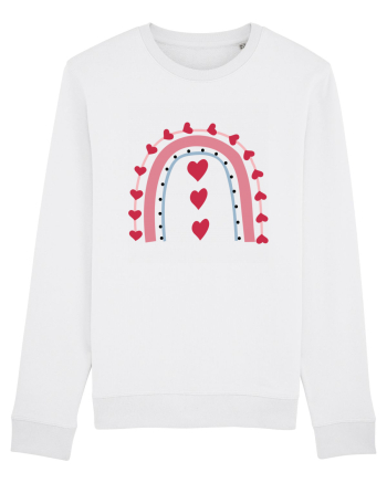 Rainbow Red Hearts Valentine White