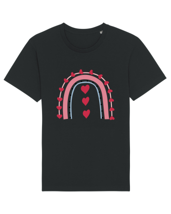 Rainbow Red Hearts Valentine Black