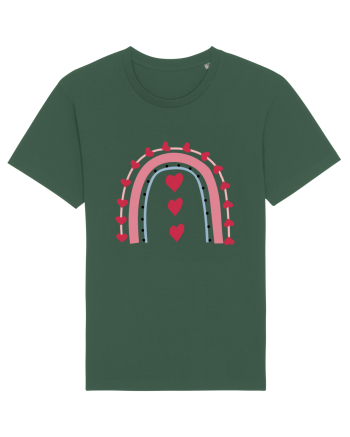 Rainbow Red Hearts Valentine Bottle Green