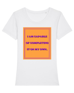 i am capable of completing it on my  own8 Tricou mânecă scurtă guler larg fitted Damă Expresser