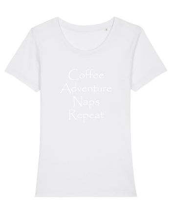 Coffee Adventure Naps Repeat White